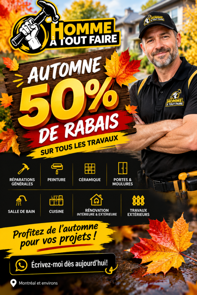 Fall discount: 50% off all work